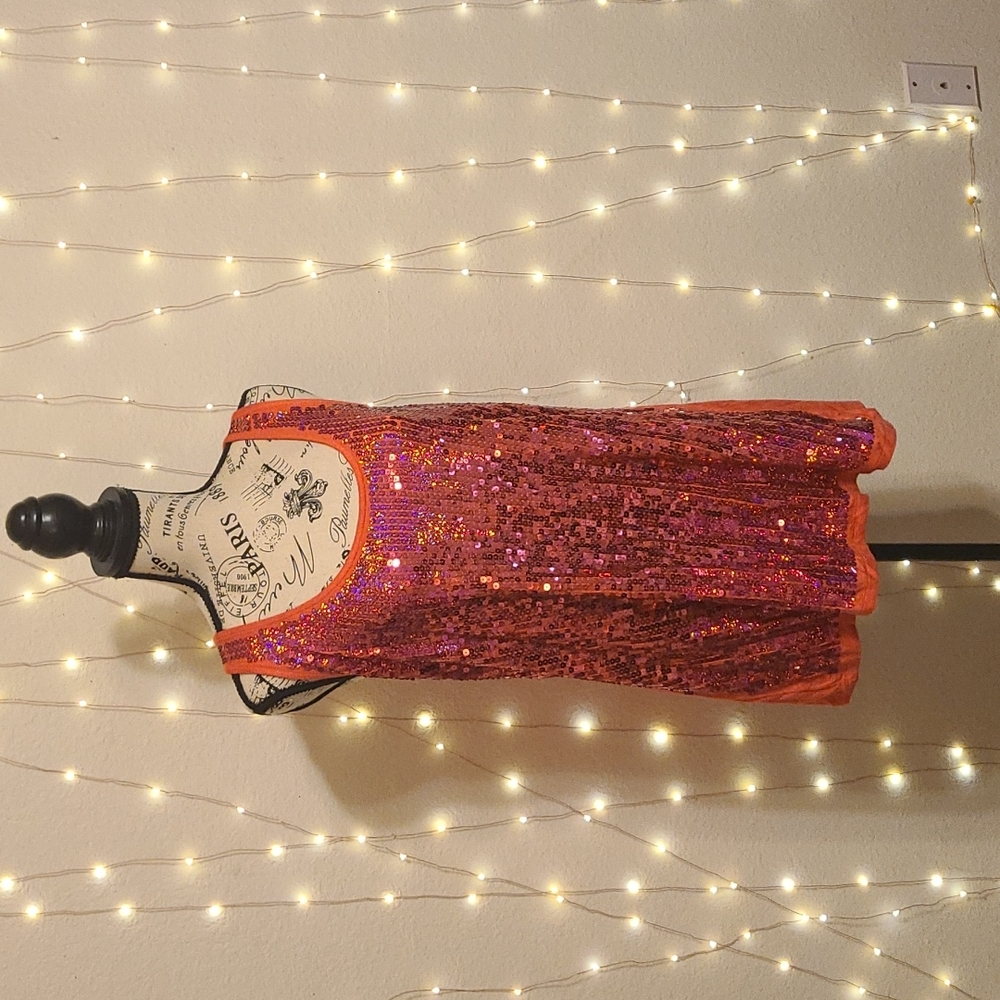 Plus size 3x pink sequined tank